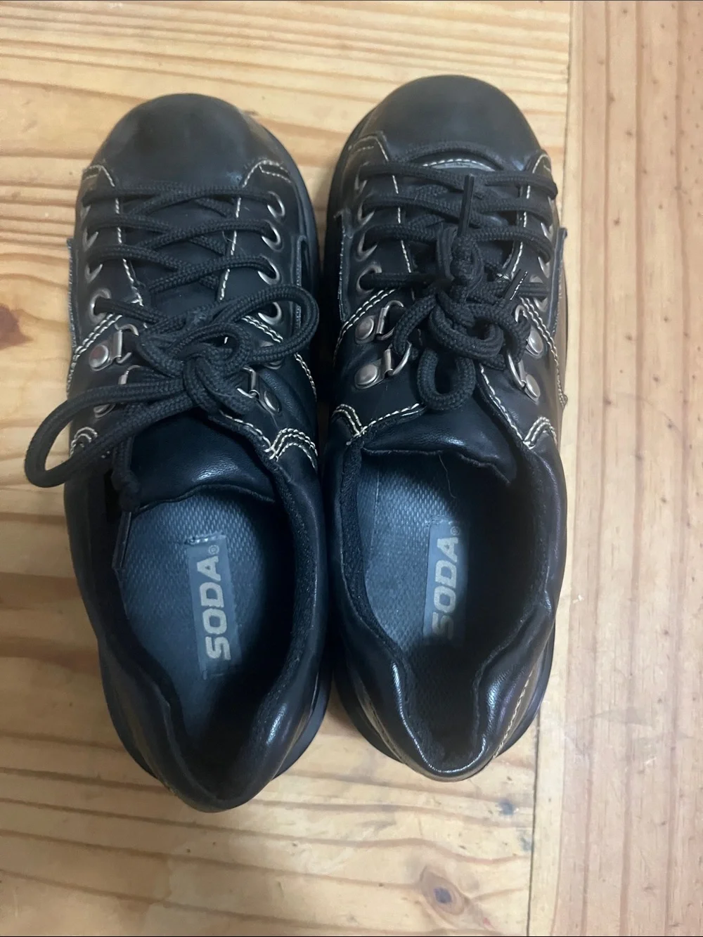 Soda Vintage Oxford Y2K  Black Platform Lace-Up Chunky